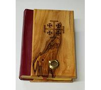 Bethlehem Gifts TM Bible La Santa Biblia en bois d'olivier avec lettre rouge King James version ancienne et nouveau testament (version espagnole)