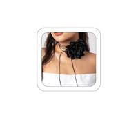 BETHYNAS Vintage Flower Choker Necklace Gothic Large Rose Neck Chain Long Wrap Leather Collar Tie Floral Women Neck Accessories Bridal Party Jewelry for Women Girls (Style 1- Black)