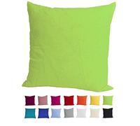 Beties Basic Housse de coussin env. 40 x 40 cm 100% coton en 15 Joyeux Uni couleurs, 100 % coton, vert pomme, 40 x 40 cm