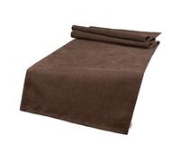 beties Chemin de table - Série de couleurs - Environ 40 x 140 cm - Chemin de table uni - Entreprise allemande - Toucher chenille - Qualité supérieure - Marron grain de café