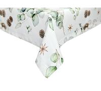 beties - Collection Magie des Winters - Nappe Moggl, 130 x 200 cm, allover avec pommes de pin, groseilles et anis étoilé en 100 % coton - Décoration festive et hivernale