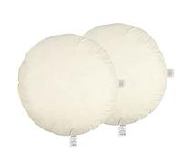 beties Public Lot de 2 Coussin en Plumes Rond 60 cm Ø Coussin de canapé Coussin décoratif Coussin de Couchage Housse 100% Coton Plumes Blanches