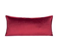 beties - Série Samt&Sonders - Housse de coussin d'environ 30 x 70 cm ; avec couture décorative en jean d'une entreprise allemande de qualité supérieure, couleur : rouge carmin