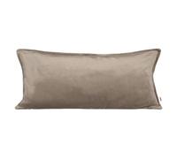 beties - Série Samt&Sonders - Housse de coussin d'environ 30 x 70 cm - Avec couture décorative en jean d'une entreprise allemande de qualité supérieure, couleur : taupe