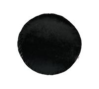 beties Série Samt&Sonders - Housse de coussin d'environ 60 cm de diamètre - Noir - Avec couture décorative en jean - Fabriquée par une entreprise allemande de qualité supérieure