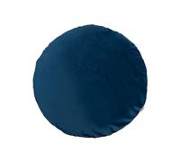 Beties "Série Samt&Sonders, Housse de coussin env. Ø 50 cm en bleu amiral avec couture en jean décorative, fabriquée par une entreprise allemande de haute qualité"
