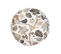 beties Zauberwald Housse de coussin ronde d'environ 40 cm de diamètre - Qualité supérieure et agréable - 100 % coton (taupe)