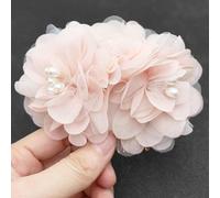 BETITETO Peigne à cheveux en mousseline de soie avec fleur rose pour mariage, fête, banquet