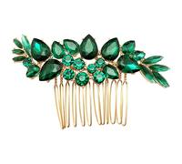 BETITETO Petit accessoire de cheveux de mariage doré avec peigne pour femmes et filles (vert)