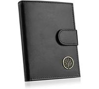 BETLEWSKI® Porte-Monnaie pour Homme en Cuir véritable RFID Porte-Monnaie spacieux pour Homme, boîte Cadeau Incluse | Porte-Monnaie en Cuir Classique, Noir