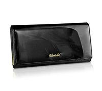 BETLEWSKI® Portefeuille pour femme en cuir véritable RFID - Très belles couleurs avec de nombreux compartiments - Avec boîte cadeau - Portefeuille en cuir + porte-clés comme cadeau