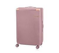 BETLEWSKI - Valise rigide - Grande valise avec 4 roulettes - Valise légère et rigide en ABS avec serrure, Rose doré, L