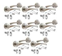 Betley Butterfly Astrid Lot de 8 paires de poignées de porte à levier tournant sur rosace Chrome satiné 120 mm avec loquet tubulaire de 64 mm 8 paires de portes intérieures en bois modernes