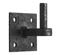 Betley Butterfly Charnière de portail sur plaque en acier et fer Noir 100 mm Fixation murale 4 trous 19 mm