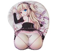 BETOMSPS Kawaii Computer Cute Anime Gaming Tapis de Souris avec Support de Poignet Gris