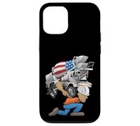 Béton Batteur Camion et Driver USA Pride Cartoon Coque pour iPhone 12/12 Pro