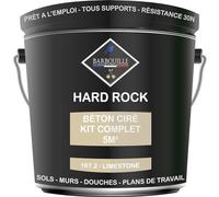 Béton Ciré Beige Kit 5m² finit - HARD ROCK - 2 couches de 5m² - Prêt à l'Emploi Imperméable- Adhérence sur Tout Support -Intérieur et Extérieur- Instructions incluses - 167-2 - LIMESTONE - BARBOUILLE