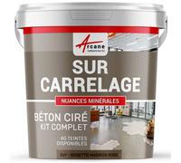 BETON CIRE CARRELAGE POUR SOLS ET MURS - KIT BETON CIRE SUR CARRELAGE - 2 m² (en 2 couches) Rosetto Marron Rose