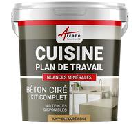 Béton Ciré Cuisine Plan de Travail Crédence 10 m² Blé Doré Beige | Protection Anti-Taches, Résiste Chaleur et Eau, Adhérence Tous Supports, Temps Ouvert jusqu'à 4H - Arcane Industries