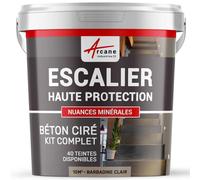 Béton ciré escalier, kit complet - 10 m² (en 2 couches) Barbadine Clair - ARCANE INDUSTRIES