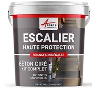 Béton ciré escalier, kit complet - 2 m² (en 2 couches) Flanelle Gris Foncé - ARCANE INDUSTRIES
