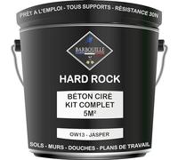 Béton Ciré Gris Kit 5m² finit - HARD ROCK - 2 couches de 5m² - Prêt à l'Emploi - Imperméable - Adhérence sur Tout Support - Intérieur et Extérieur - Instructions incluses - OW3-3 - JASPER - BARBOUILLE
