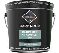 Béton Ciré Kit 5m² finit - HARD ROCK - 2 couches de 5m² - Prêt à l'Emploi - Imperméable - Adhérence sur Tout Support - Intérieur et Extérieur - Instructions incluses - D-99 - TALISMAN - BARBOUILLE