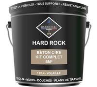 Béton Ciré Marron Kit 5m² finit - HARD ROCK - 2 couches de 5m² -Prêt à l'Emploi- Imperméable - Adhérence sur Tout Support -Intérieur et Extérieur- Instructions incluses - 172-4 - VOLAILLE - BARBOUILLE