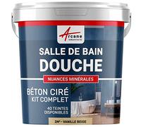 béton ciré salle de bain, douche italienne, pièce d'eau, kit beton cire, salle de bains, douche italienne - 2 m² (en 2 couches) Vanille Beige - ARCANE INDUSTRIES