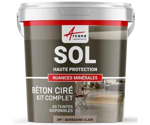 Béton ciré sol en kit | Primaire et vernis de finition inclus - 2 m² (en 2 couches) Barbadine Clair - ARCANE INDUSTRIES