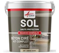 Béton ciré sol en kit | Primaire et vernis de finition inclus - 2 m² (en 2 couches) Crème Ivoire - ARCANE INDUSTRIES