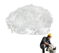 Béton renforcé de fibres de verre - Fibre de verre 6 mm pour ciment, mortier et béton - Renforcement anti-fissures et imperméabilisation - 2,2 lb - Blanc