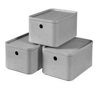 BETON Set de 3 boîtes de rangement avec couvercle S Veba 3 G