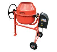 Bétonnière 160L - 650W - 29,5 tr/min - Couronne Dentée en fonte - Grand volant blocage au pied - Pour béton, mortier, ciment