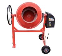 Bétonnière 160L - 650W - 29,5 tr/min - Couronne Dentée en fonte - Grand volant blocage au pied - Pour béton, mortier, ciment