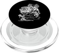 Bétonnière bétonnière Camion et conducteur Vieilli Dessin animé PopSockets PopGrip pour MagSafe