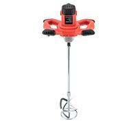 Bétonnière électrique avec agitateur - Mélangeur de mortier pour béton, ciment, peinture, mortier - Électrique - 1500 W - Double lame en forme de S - 6 niveaux