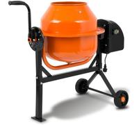 EBERTH 65L Bétonnière Électrique, 220W, Portable, Châssis, Tambour et Couronne Dentée en Acier, Volant Verrouillable, Plaque de Base Stable, pour Travaux de Construction, Dallage, Professionelle