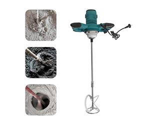 Bétonnière électrique portable 2100 W pour mélanger le mortier, mélangeur de couleur réglable à 6 vitesses, bétonnière portable