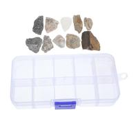 BETOOKY 1 Boîte Kit Scientifique de Spécimens de Roches et Minéraux pour Jeunes Explorateurs Compartiments Organisés et Matériau Plastique, pour Découverte Interactive à Domicile