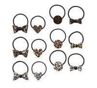 BETOOKY 12 Pièces Élastiques Cheveux à Imprimé Léopard Nœud Papillon et Cœur, Bandeau en Caoutchouc Chic et Résistant, pour Fêtes et Usage à Domicile Style Aléatoire