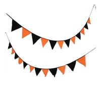 BETOOKY 2 Pièces Bannière Triangulaire en Coton pour Décoration D'halloween, Facile à Installer, Ambiance Festive pour Fête en Extérieur ou Intérieur