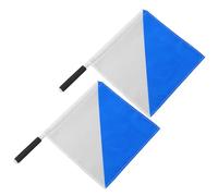 BETOOKY 2 Pièces Drapeaux de Signalisation à Haute Visibilité Utilisation Main, en Pvc et Polyester, Adaptés la Circulation Chantiers Routiers,