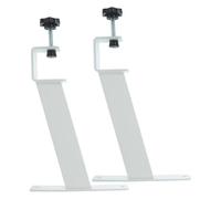 BETOOKY 2 Pièces Support de Pied en Acier Carbone Blanc Stabilité Renforcée et Installation Facile, Design Ergonomique pour Bureaux D'étude et Dortoirs, Support Boulonné Robuste
