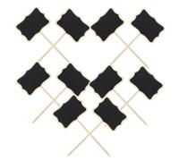 BETOOKY 20 Mini Ardoises Noires en Bois Réutilisables Chevalet pour Étiquettes Prix et Messages, pour Buffet de Fête, École ou Foires Artisanales