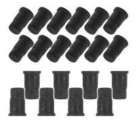 BETOOKY 20pcs Cache-Prise en Abs Noir pour roulettes à Tige, Douille de Roue Remplaçable 19x32 Mm, Support pour Roulette à Tige, Accessoires pour Meubles en Bois