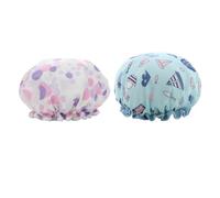 BETOOKY 2pcs Bonnets de Imperméables en Satin et Eva Design Imprimé, Double Couche, Adaptés pour Femmes, Protection Cheveux