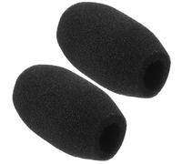 BETOOKY 2pcs Bonnets Mousse pour Microphone Cravate Noir, Léger et Facile à Remplacer, pour Réunions et Enseignement, Protection Anti-vent Bruit
