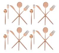 BETOOKY 30pièces Set de Couverts Acier Inoxydable Finition Or Rose Menagere avec Couteaux Fourchettes et Cuillères pour Repas Quotidiens et Occasions Spéciales