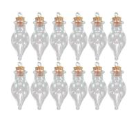 BETOOKY 32pièces Mini Bocaux Verre Forme de Goutte Eau avec Bouchons Liège pour Artisanat DIY Bouteilles Verre Transparentes pour Décoration Sable Messages et Accessoires Créatifs